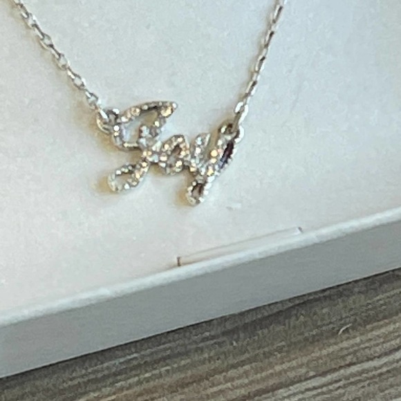 Nordstrom ANNE KLEIN NIB silver-tone Crystal Joy Necklace / Earrings Set - Picture 2 of 4